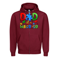 Burgundy dad of a warrior Zipper Hoodie - Artiststas