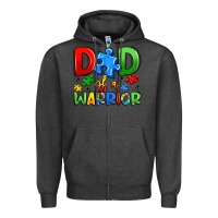 Charcoal Heather dad of a warrior Zipper Hoodie - Artiststas