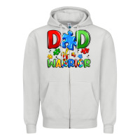 Dove Grey dad of a warrior Zipper Hoodie - Artiststas