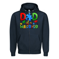 Navy dad of a warrior Zipper Hoodie - Artiststas