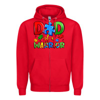 Red dad of a warrior Zipper Hoodie - Artiststas
