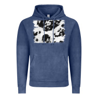 Vintage Denim black and white cowhide backround Vintage Hoodie - NancyCooperArtShop