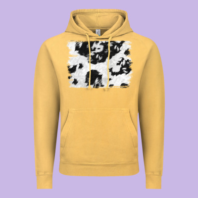 Black And White Cowhide Backround Vintage Hoodie Designed By Nancycooperartshop