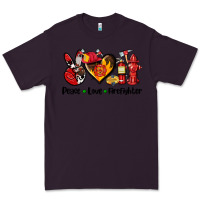 Plum peace love firefighter Premium Tee - AdoDesignShop
