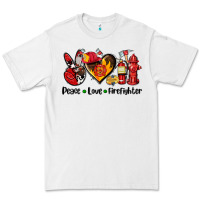 White peace love firefighter Premium Tee - AdoDesignShop