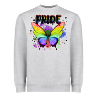 Heather Grey rainbow butterfly pride lgbtq Heavyweight Sweatshirt - MaliasSmallBusiness