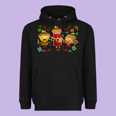 Mexican Taco Nacho And Souce Heavyweight Hoodie Designed By Nancycooperartshop