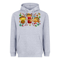 Heather Grey Mexican taco nacho and souce Heavyweight Hoodie - NancyCooperArtShop