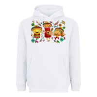 White Mexican taco nacho and souce Heavyweight Hoodie - NancyCooperArtShop