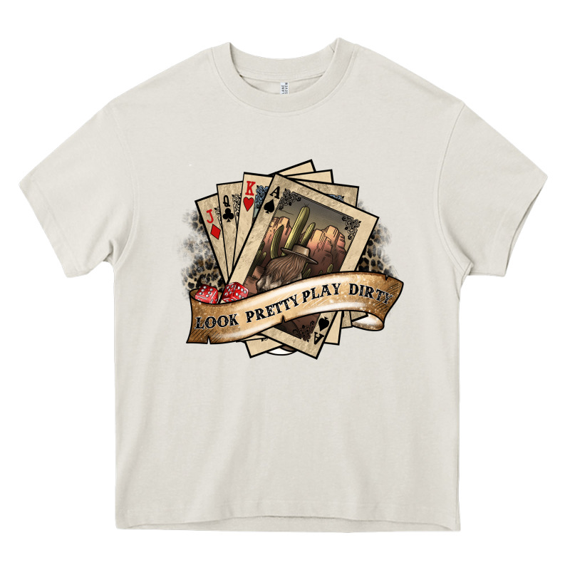 Look Pretty Play Dirty Heavy Core Tee by SublimationCraftShop | Teevron