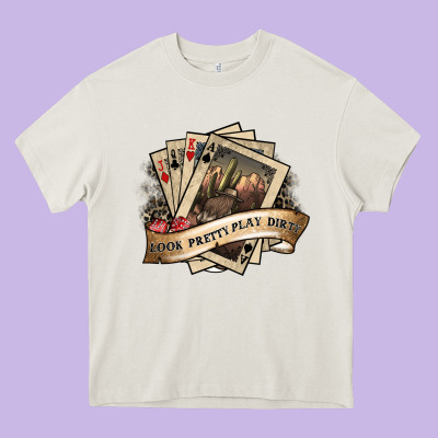 Look Pretty Play Dirty Heavy Core Tee Designed By Sublimationcraftshop
