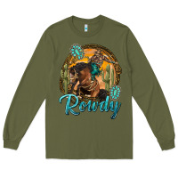 Army Green western rowdy Long Sleeve Tee - NancyCooperArtShop
