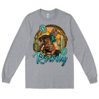 Heather Grey western rowdy Long Sleeve Tee - NancyCooperArtShop