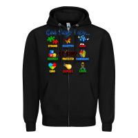 Black god says i am autism Zipper Hoodie - Artiststas