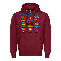 Burgundy god says i am autism Zipper Hoodie - Artiststas