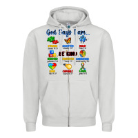 Dove Grey god says i am autism Zipper Hoodie - Artiststas
