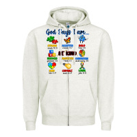 Oatmeal Heather god says i am autism Zipper Hoodie - Artiststas