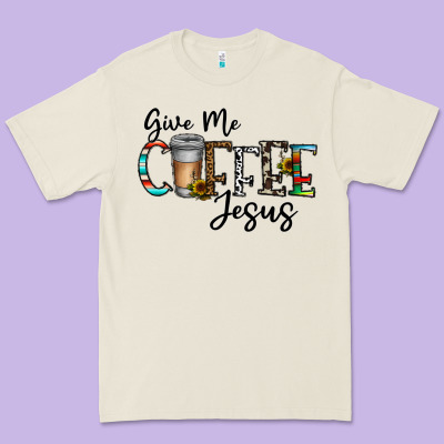 Give Me Coffee Jesus Premium Tee Designed By Cowhidedigitalart