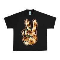 Black Floral Gold Peace Sign Urban Heavy Tee - Jasminsmagicworld