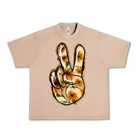 Burro Floral Gold Peace Sign Urban Heavy Tee - Jasminsmagicworld