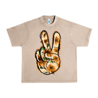 French Oak Floral Gold Peace Sign Urban Heavy Tee - Jasminsmagicworld
