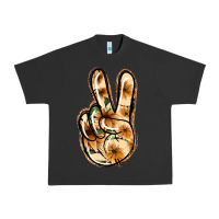 Pigment Black Floral Gold Peace Sign Urban Heavy Tee - Jasminsmagicworld