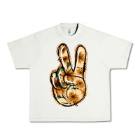 Pistachio Floral Gold Peace Sign Urban Heavy Tee - Jasminsmagicworld