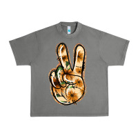 Tornado Floral Gold Peace Sign Urban Heavy Tee - Jasminsmagicworld
