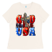 Bone God bless the USA  4th of july Ladies Tee - CowGirlArtShop