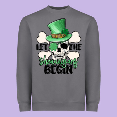 Let The Shenanigans Begin Heavyweight Sweatshirt Designed By Maliassmallbusiness