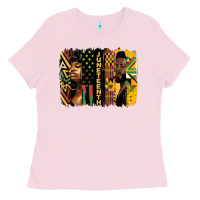 Bubblegum Pink juneteenth brush stroke Ladies Tee - HRA Design Shop