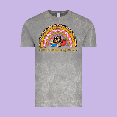 Back To School Rainbow Hello Fourth Grade Vintage Tee Designed By Adodesignshop