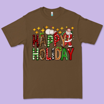 Happy Holiday Christmas Premium Tee Designed By Fadigitalartstudio