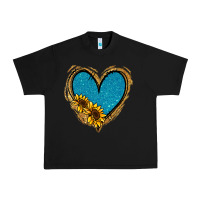 Black Gold Glitter Sunflower Blue Heart Urban Heavy Tee - Jasminsmagicworld