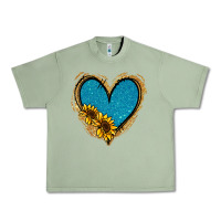 Oil Green Gold Glitter Sunflower Blue Heart Urban Heavy Tee - Jasminsmagicworld