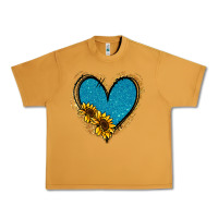 Peanut Butter Gold Glitter Sunflower Blue Heart Urban Heavy Tee - Jasminsmagicworld