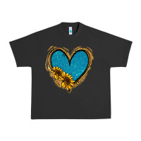 Pigment Black Gold Glitter Sunflower Blue Heart Urban Heavy Tee - Jasminsmagicworld