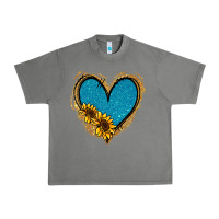 Tornado Gold Glitter Sunflower Blue Heart Urban Heavy Tee - Jasminsmagicworld