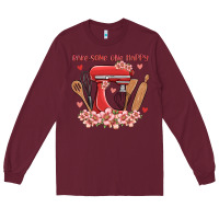 Burgundy bake same one happy Long Sleeve Tee - MaliasSmallBusiness