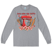 Heather Grey bake same one happy Long Sleeve Tee - MaliasSmallBusiness