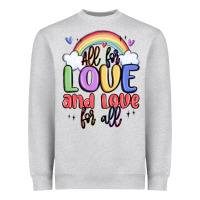 Heather Grey all for love and love for all Heavyweight Sweatshirt - MaliasSmallBusiness