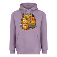 Lavender Fall Truck Heavyweight Hoodie - texasbilliewilder