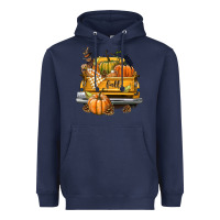 Navy Fall Truck Heavyweight Hoodie - texasbilliewilder