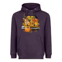 Plum Fall Truck Heavyweight Hoodie - texasbilliewilder
