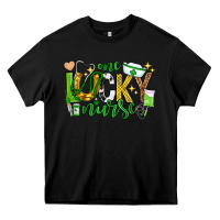 Black st patricks day one lucky nurse Heavy Core Tee - Neo Western