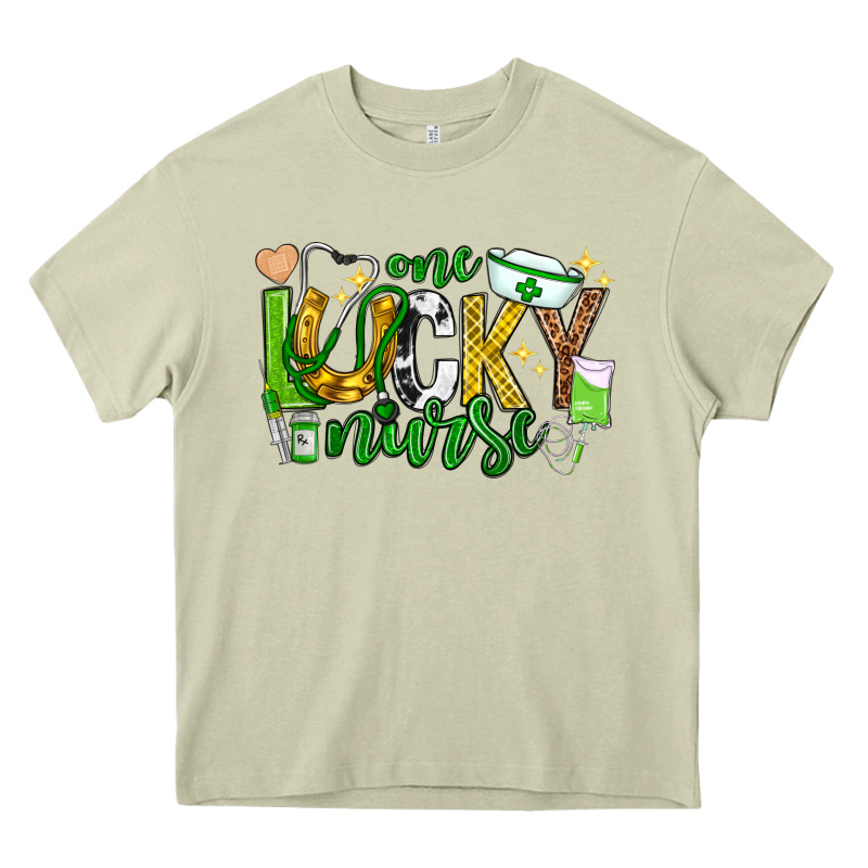 St Patricks Day One Lucky Nurse Heavy Core Tee by Neo Western | Teevron