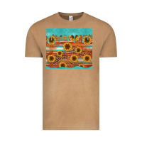 Turquoise Leopard Distressed Serape Background Tumbler Vintage Tee | Teevron