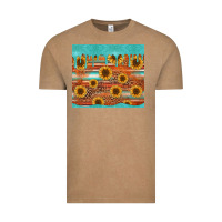 Vintage Coffee turquoise leopard distressed serape background tumbler Vintage Tee - Jasminsmagicworld