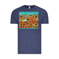 Vintage Denim turquoise leopard distressed serape background tumbler Vintage Tee - Jasminsmagicworld