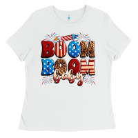 White Boom boom baby Ladies Tee - Neo Western